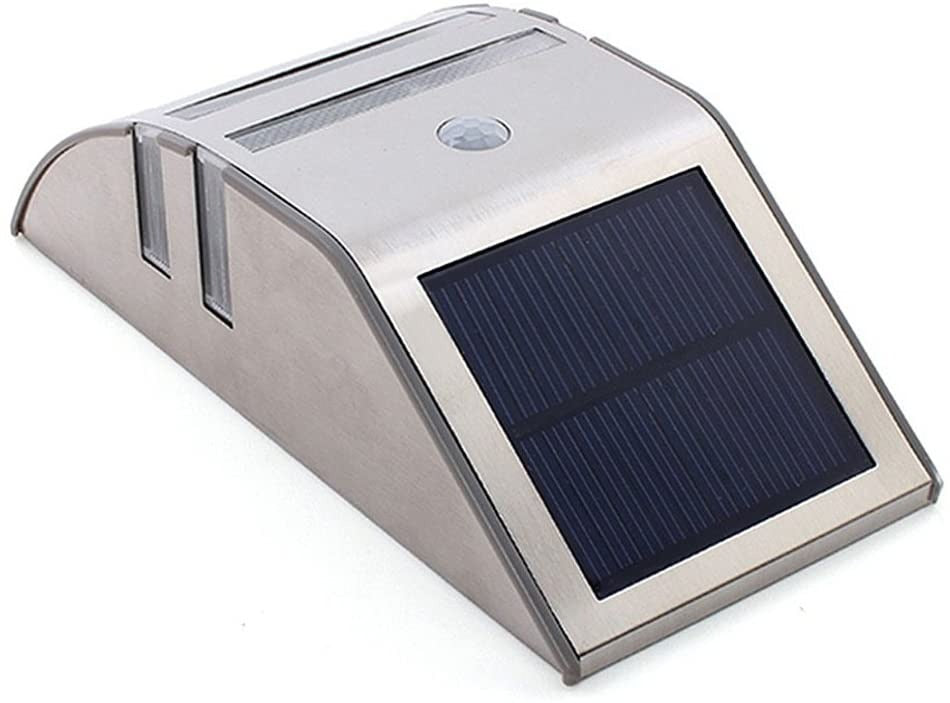 Solar LED Buitenlamp - Warm wit - 50 Lumen - Schemer + bewegingssensor - Zilver