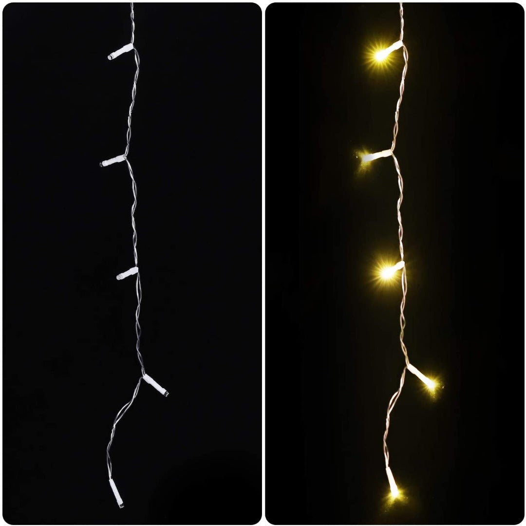 LED gordijn kerst - 6 x 1 meter - warm wit - 300 leds