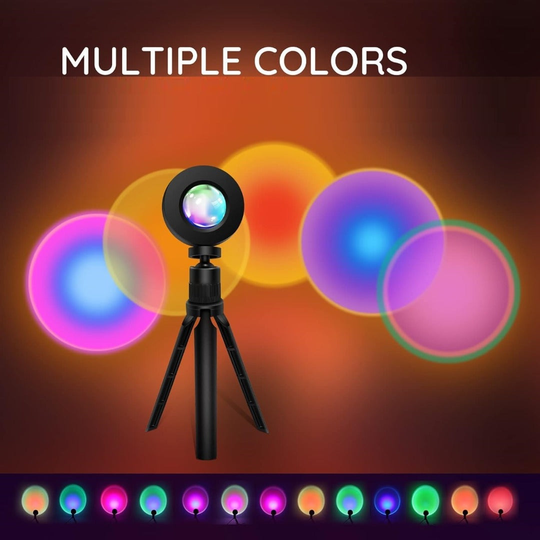 Sunset LED projector USB lamp - tripod en remote