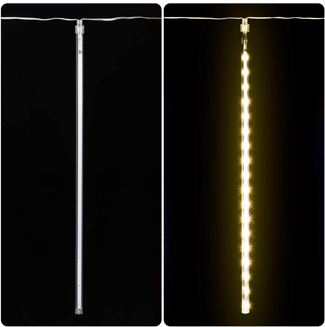 LED Meteoriet regenlichten kerst - 360 LED ijspegels,10 spiralen - 50 cm tubes - Warm Wit