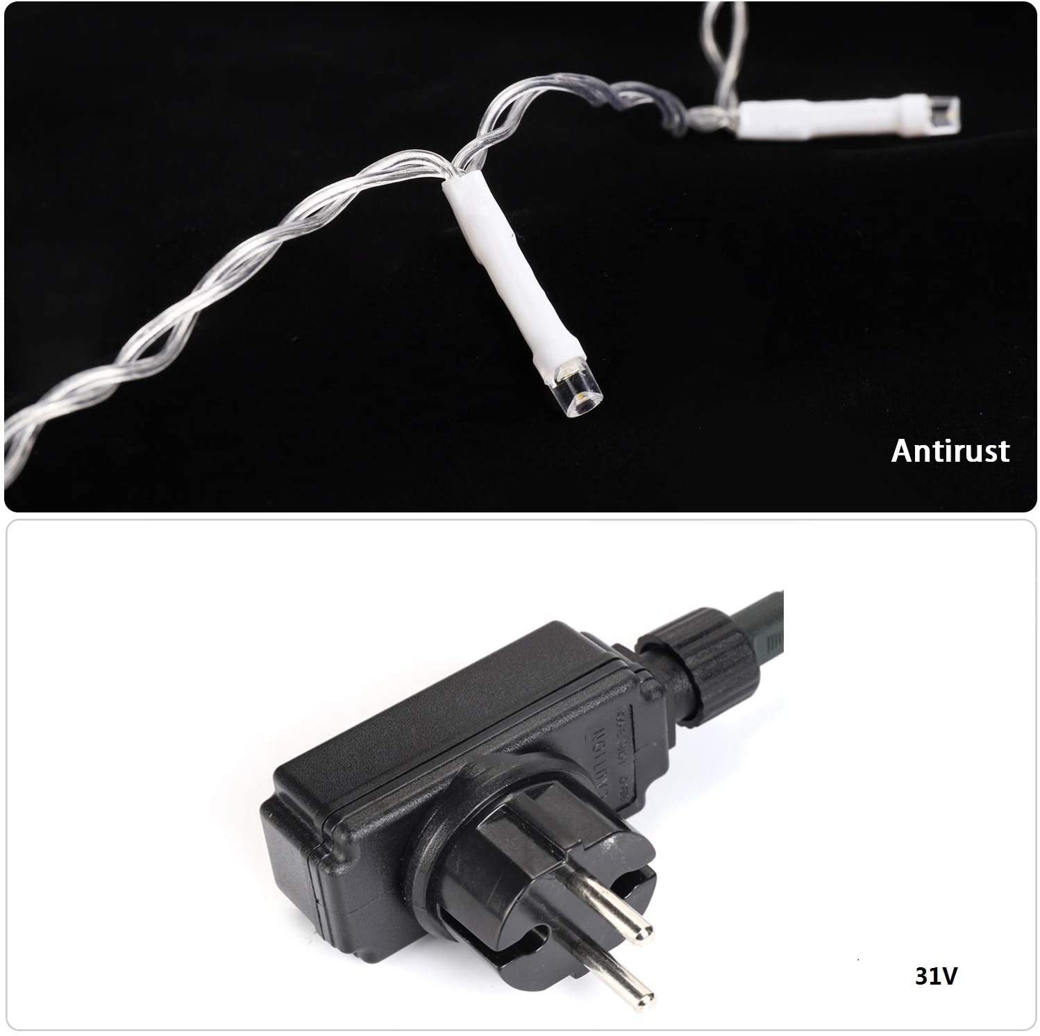 LED gordijn kerst - 6 x 1 meter - warm wit - 300 leds