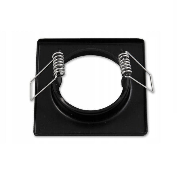 Inbouw spot GU10 - Staal - 74mm - Vaste armatuur vierkant - Zwart