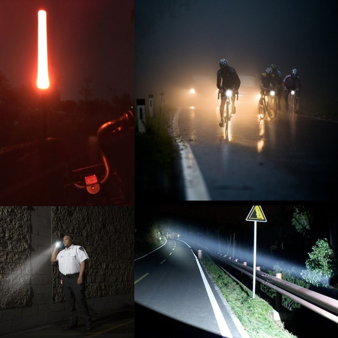 LED zaklamp met zoomfunctie - Met verkeerskegel - Extra lang