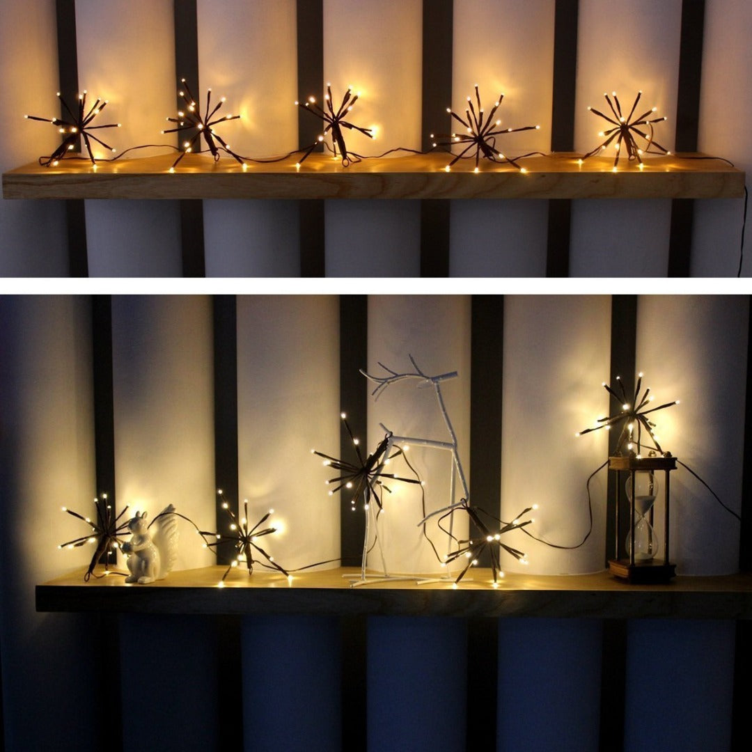 Led kluster verlichting kerst - 2 meter - warm wit - 100 leds