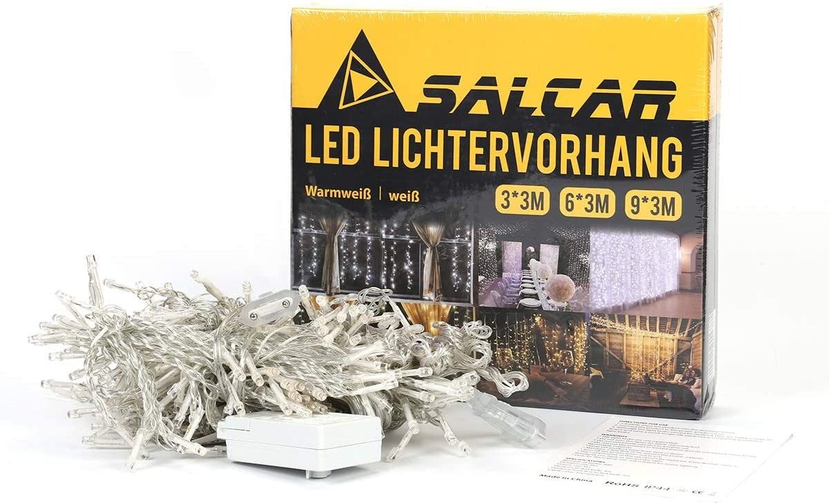 LED kerst gordijn - 6 x 3 meter - warm wit - 600 leds