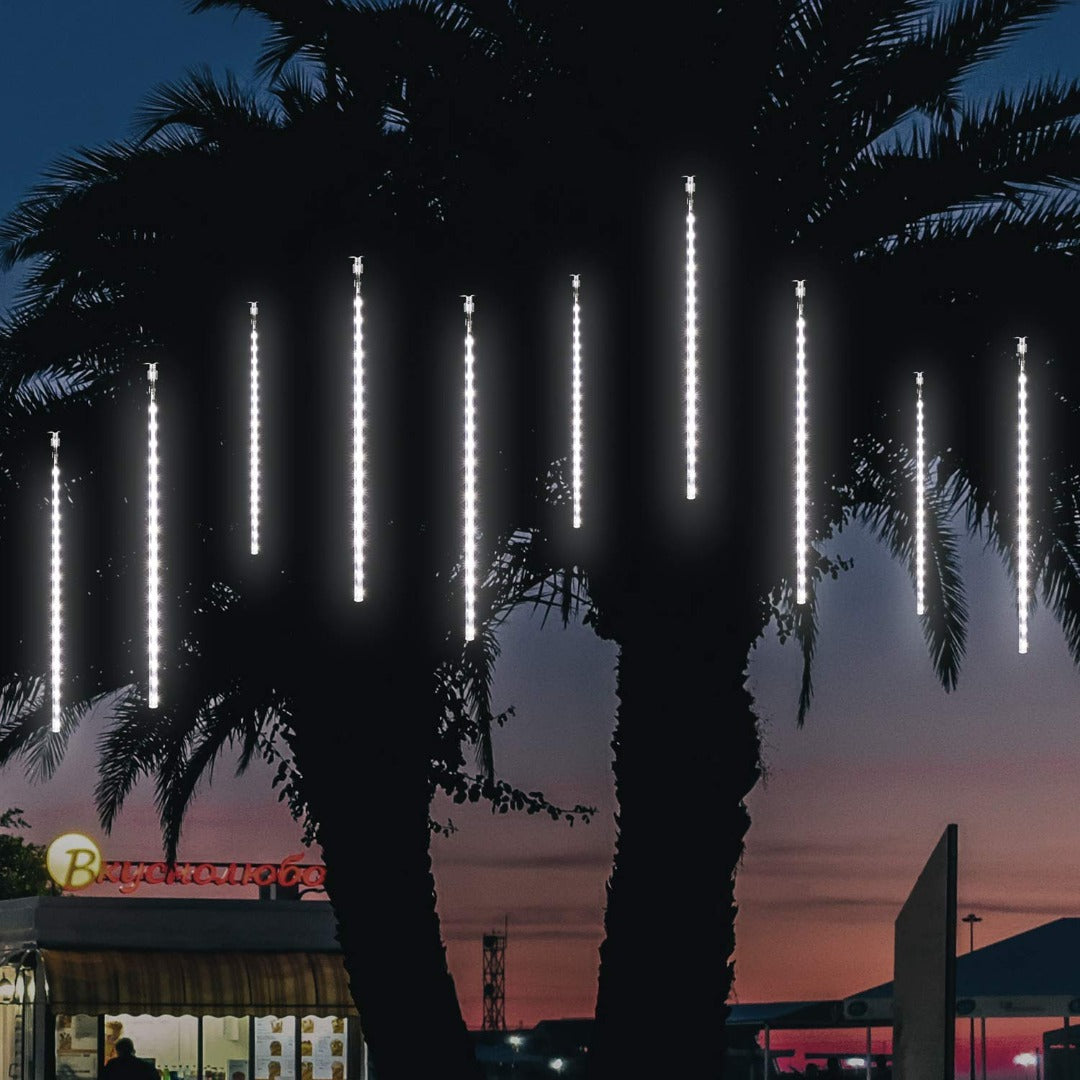 LED Meteoriet regenlichten kerst - 360 LED ijspegels,10 spiralen - 50 cm tubes IP65