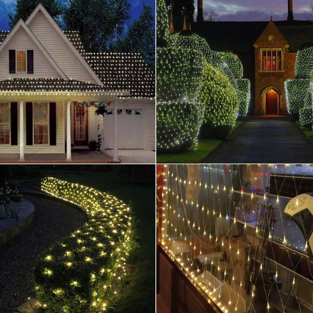 LED lichtnet kerst - 3 x 2 meter - warm wit - 204 leds