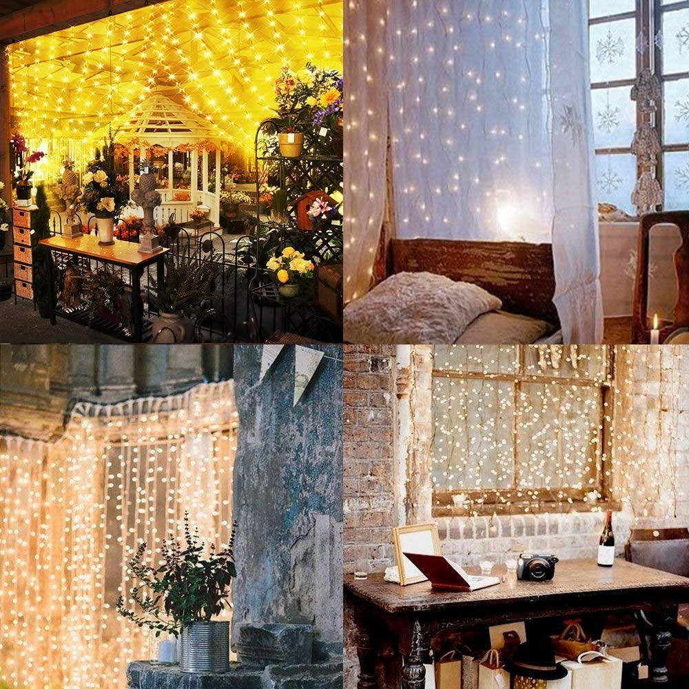 LED kerst gordijn - 6 x 3 meter - warm wit - 600 leds