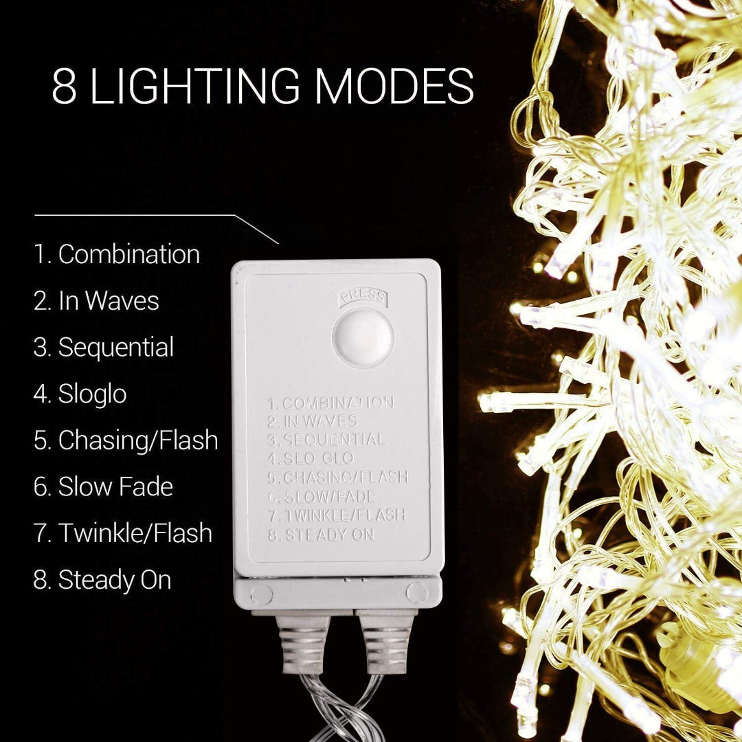 LED lichtnet kerst - 3 x 2 meter - warm wit - 204 leds