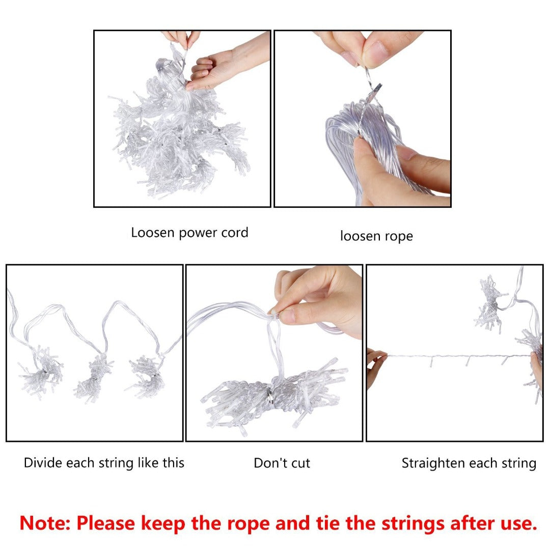 LED kerst gordijn - 3 x 3 meter - warm wit - 300 leds