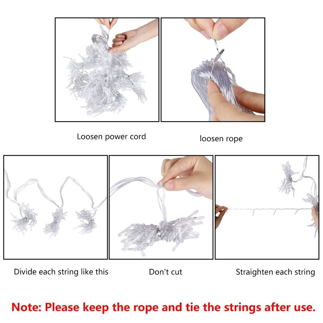 LED kerst gordijn - 6 x 3 meter - warm wit - 600 leds