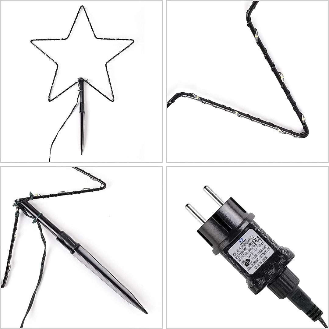 LED kerststerren set - 3 stuks - 30cm - Warm wit