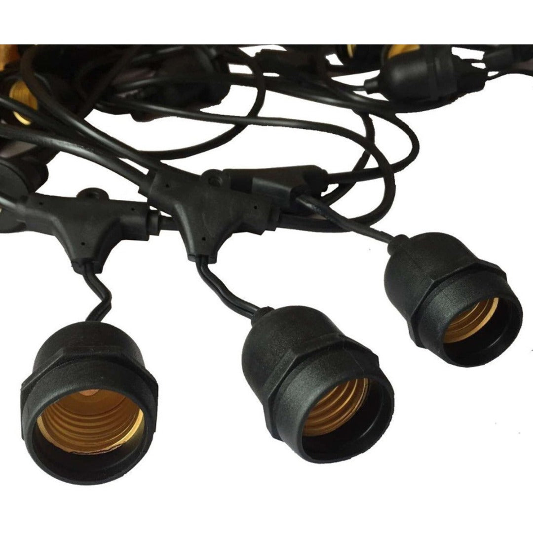 Led prikkabel Lichtsnoer - 10x E27 fitting - 5 meter - IP65 - koppelbaar - 220 Volt