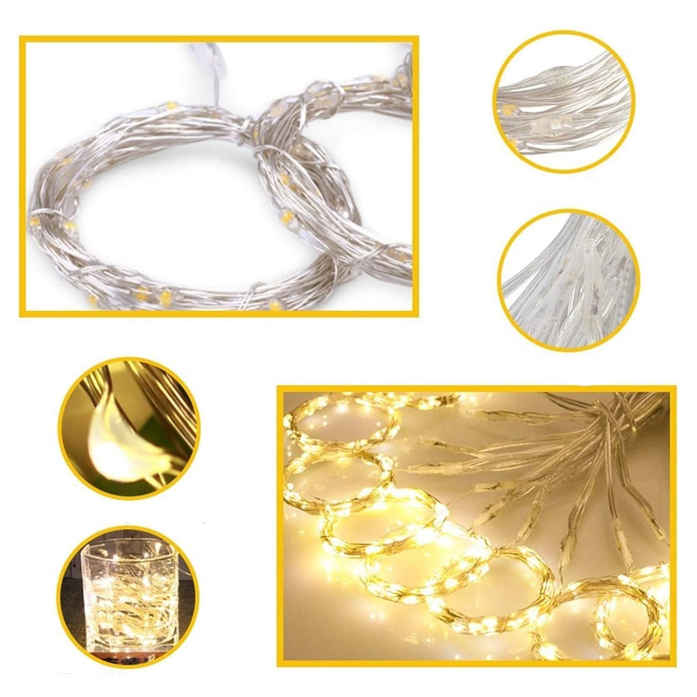 Kerst LED gordijn - Ultra dun - 3 x 3 meter - Warm wit - USB - Met controller