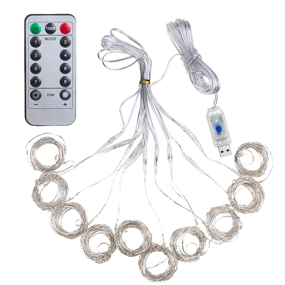 Kerst LED gordijn - Ultra dun - 3 x 3 meter - Warm wit - USB - Met controller