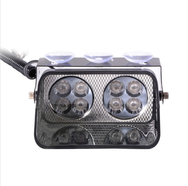 ORANJE 8 LED Dashboard Strobe Flash zwaailicht - Rond