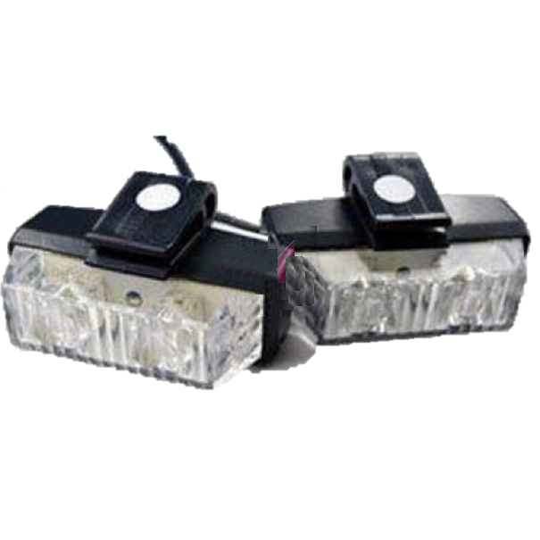 ORANJE / WIT bumper flitsers 8 X 2 LED zwaailicht 12V