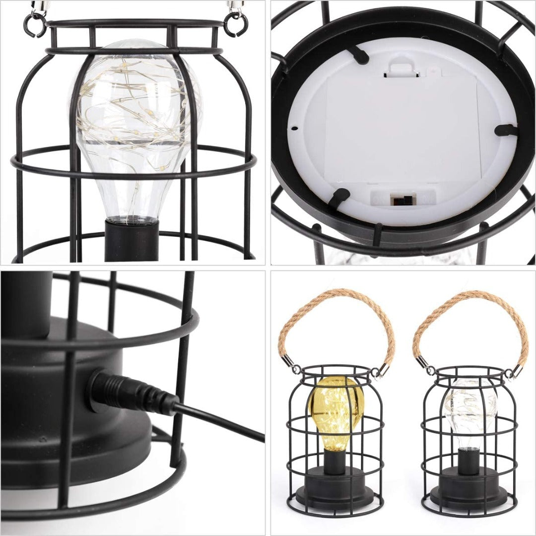 LED lantaarn - batterijen en USB - Warm wit