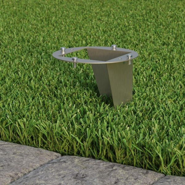 RVS grondspies - 40cm -  Met montagemateriaal - Rond