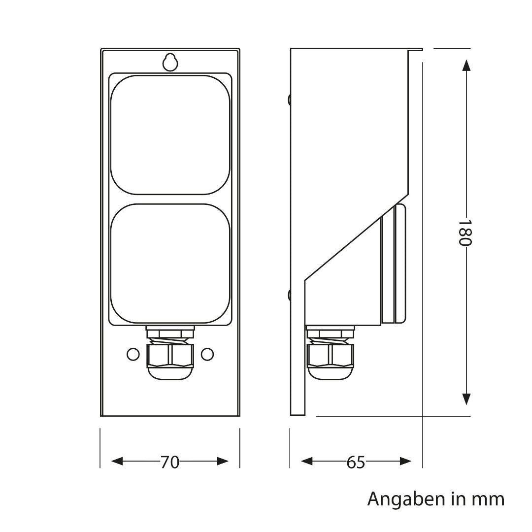 Wandcontactdoos - Tweevoudig - RVS - IP44