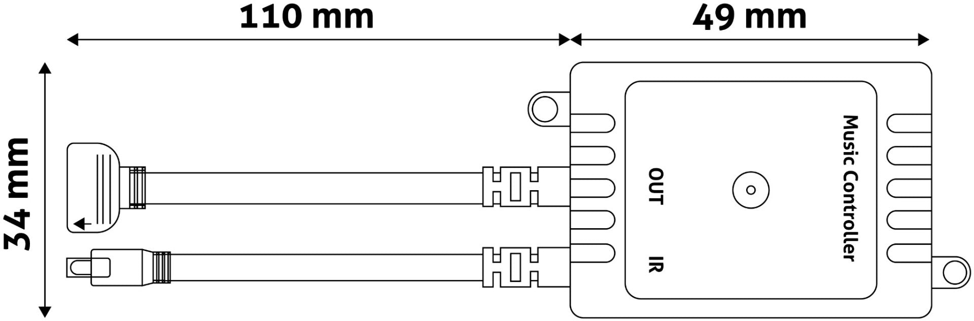 Muziekgestuurde RGB controller - Met afstandsbediening - 20 knoppen