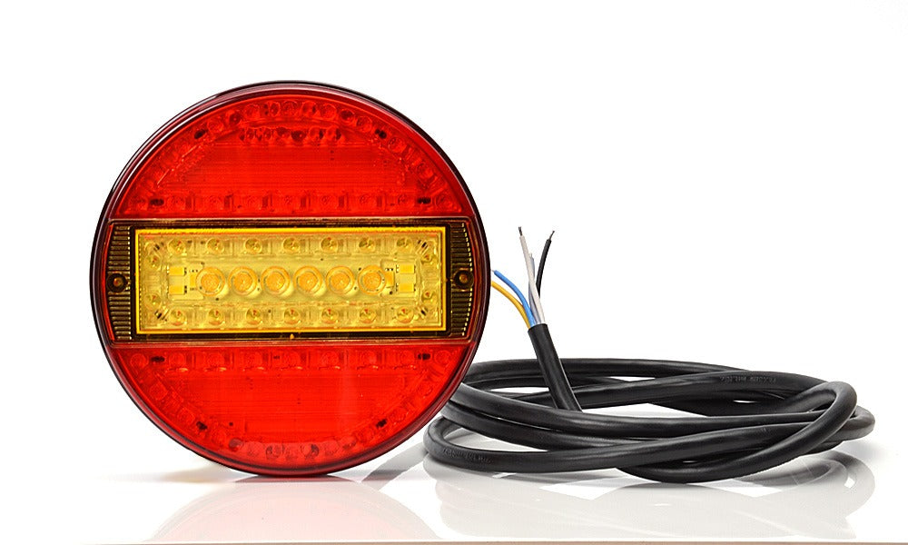 Feu arrière combiné à LED - rond 13 cm / 2,5 cm - homologué ECE - feu stop et clignotant