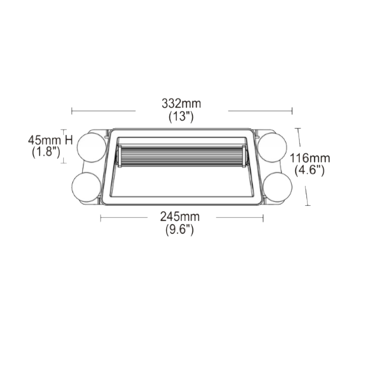 LED dashboard flitser - Oranje - 18 LED - R10 / R65 - 33cm