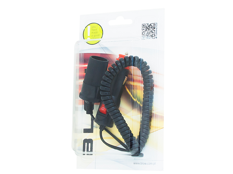 Auto sigarettenplug - verlengkabel - 12/24V