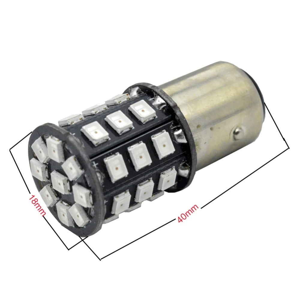 ROOD - BA15S - LED - 33 SMD - 2835 - 12V