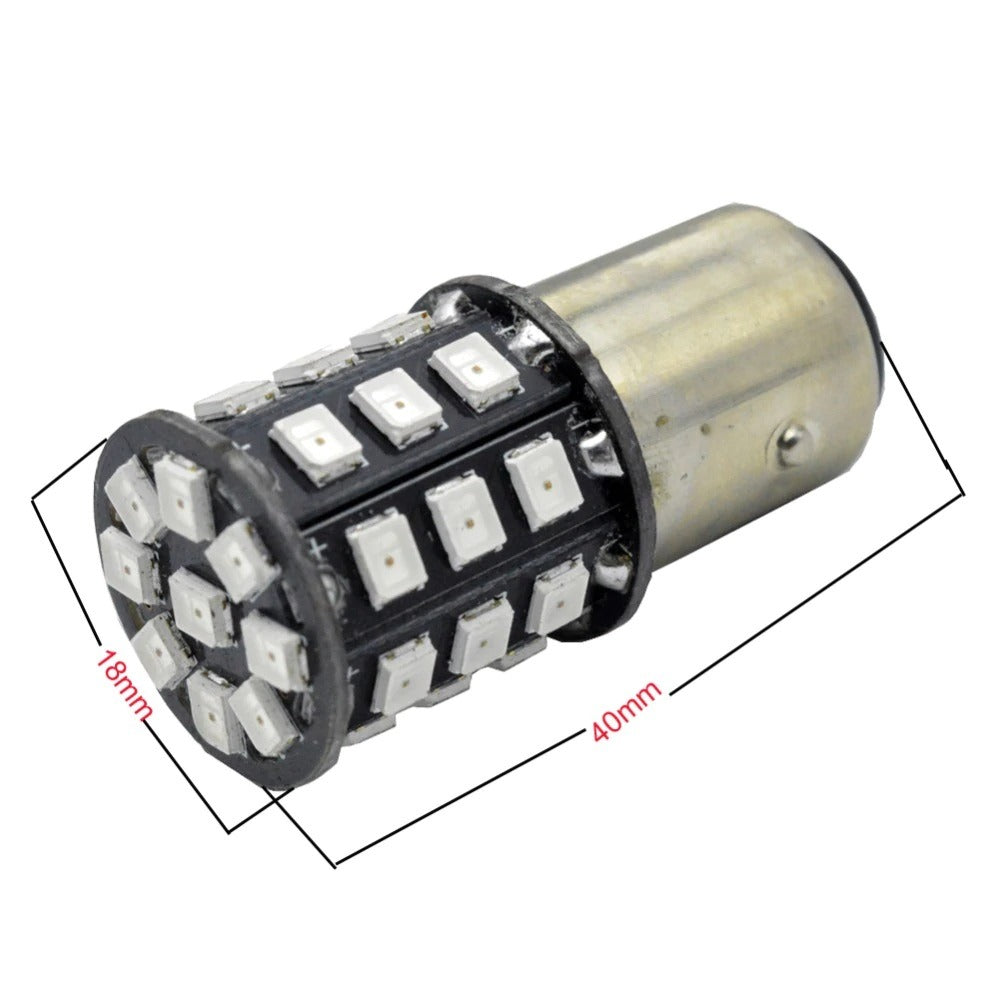 Bay15d Rood ROOD - BAY15D - LED - 33 SMD - 2835 - 12V – ABC-Led