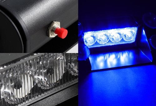 Blauw 8 LED Dashboard Strobe Flash zwaailicht
