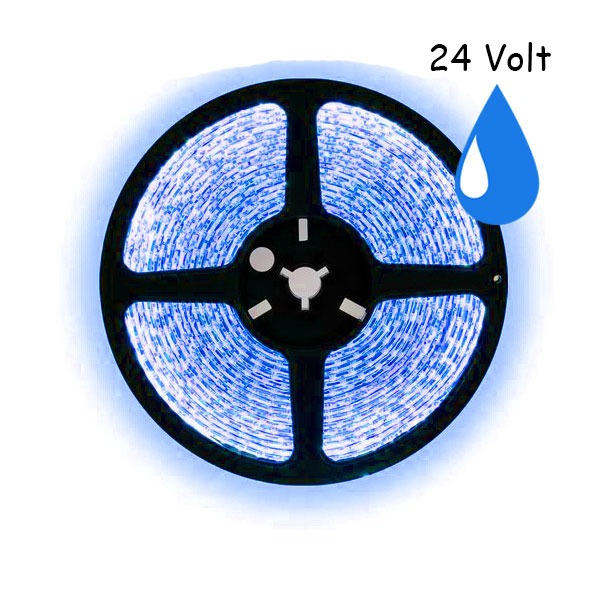 5 meter blauw led strip waterproof - IP65 - 60Leds/m - 24V – ABC-Led