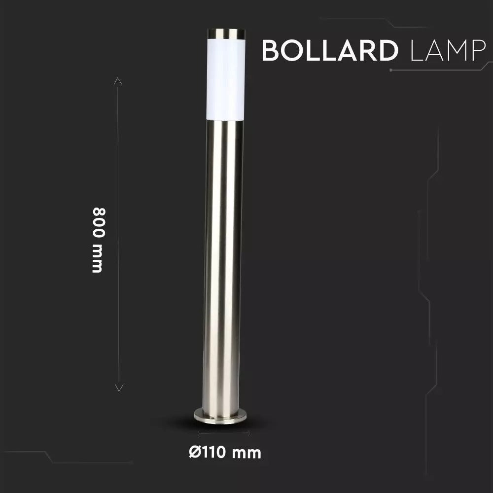 LED buitenlamp - 80cm - RVS pilaar - BOLLARD E27