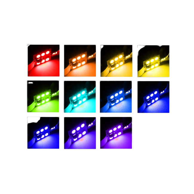 RGB Dome - 40mm LED - 6SMD - Met afstandsbediening - 12V - 2 stuks