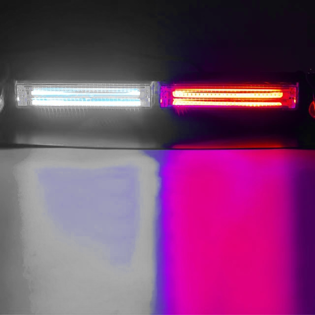 Dashboard flitser - COB LED - Rood / wit - 12 / 24V