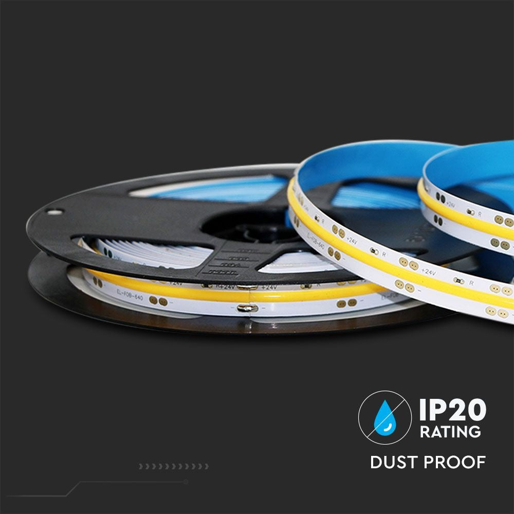 5 meter warm wit led strip - 280 leds - 24 Volt - 50 watt - COB