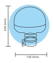 ORANJE dak zwaailicht COMPACT - 60 LED - R10 - E keurmerk - beugel bevestiging