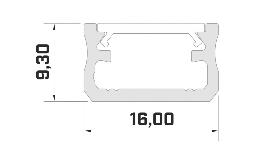 LED Profiel 1 meter - 9,3x16mm DESIGN A - WIT