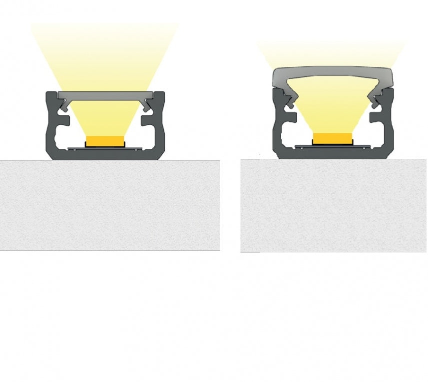 LED Profiel 1 meter - Inbouw 9,3mm DESIGN B - ZWART