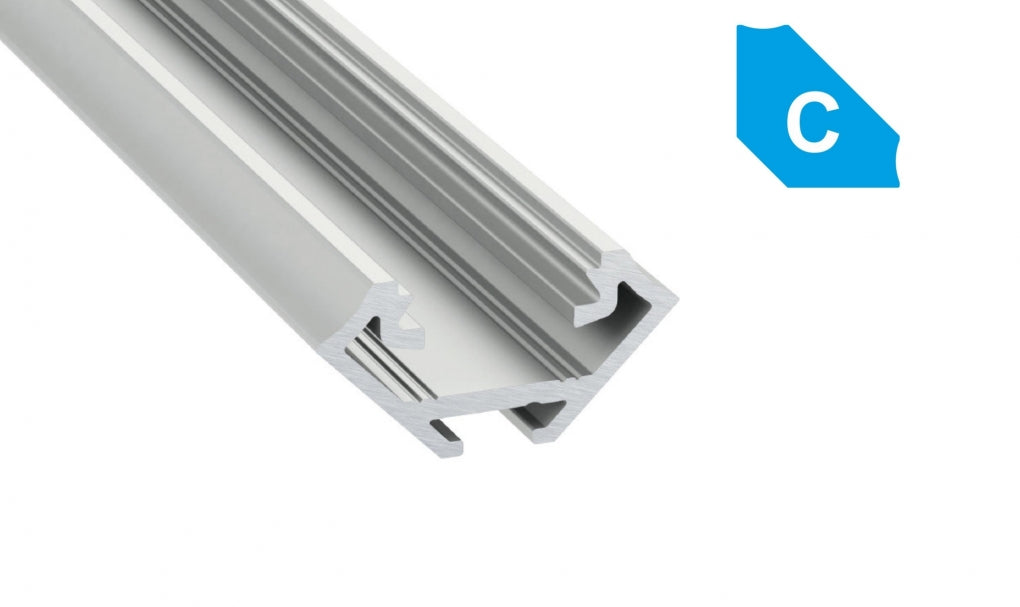 LED Profiel 1 meter - 23mm HOEK DESIGN C - ZWART