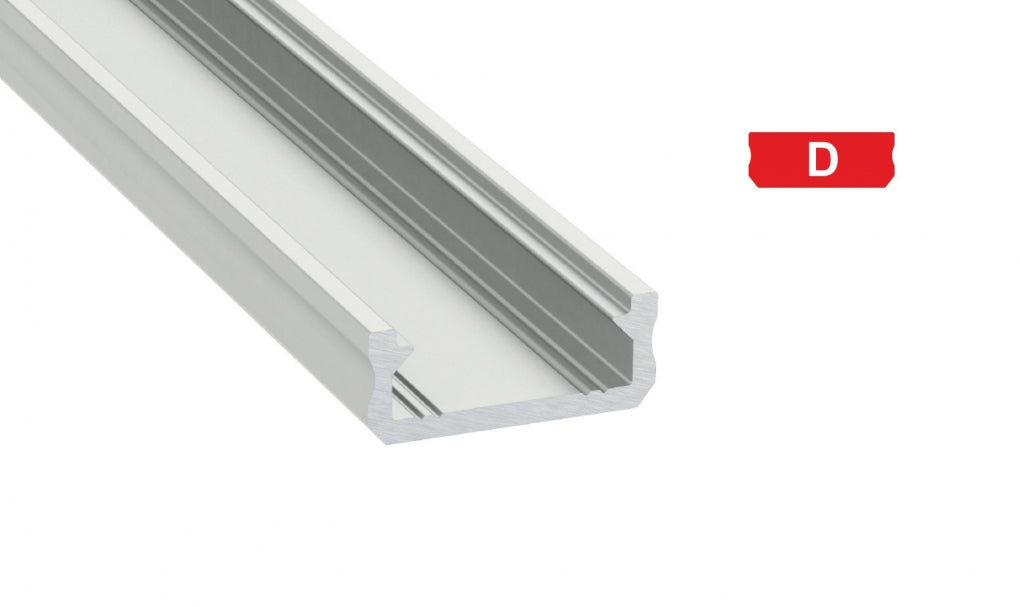 LED Profiel 2 meter - 6.3x16mm DESIGN D - WIT