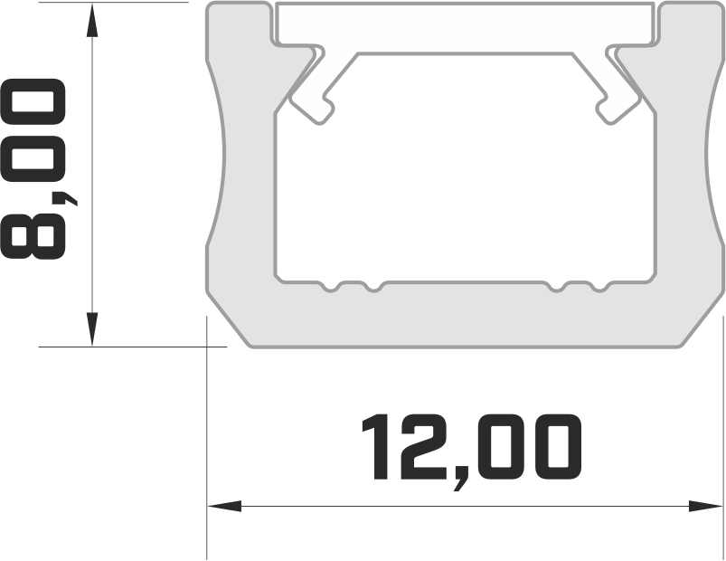 LED Profiel 1 meter - 8x12mm DESIGN X - ZWART