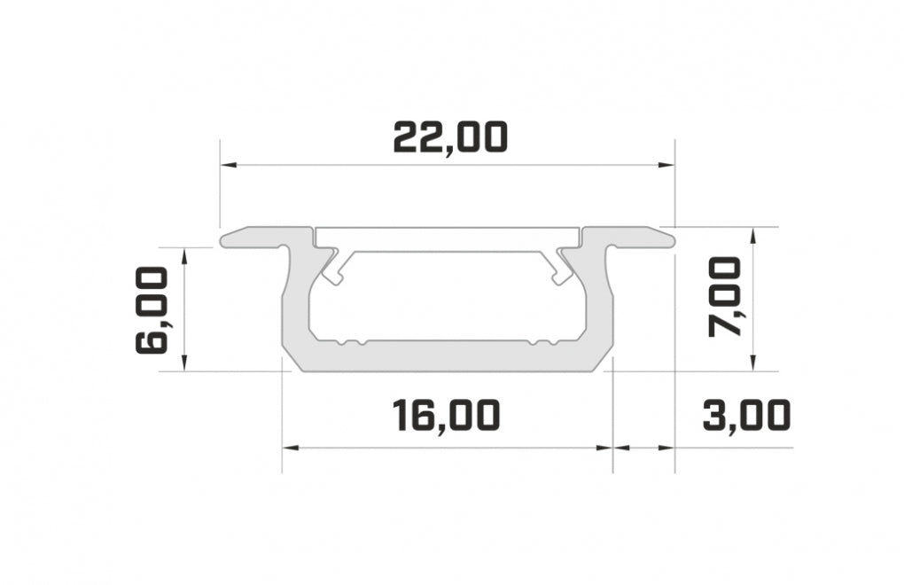 LED Profiel 1 meter - Inbouw 7mm DESIGN Z - ZWART