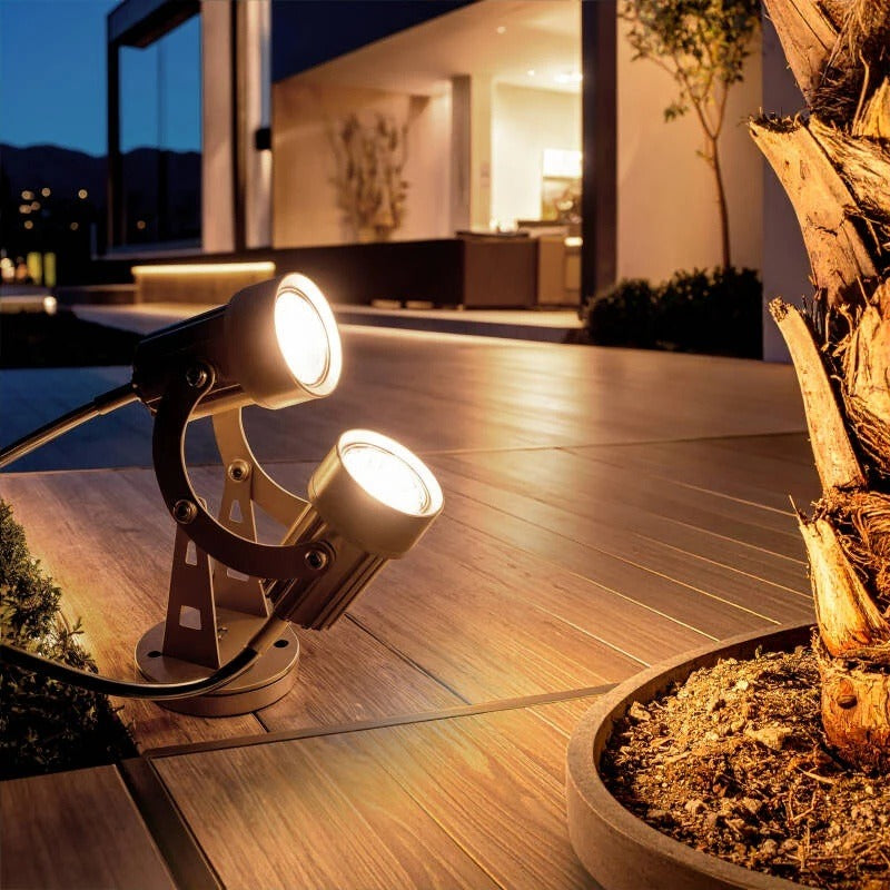 Dubbele LED Spot Outdoor 6W - 220V - warm wit - IP65