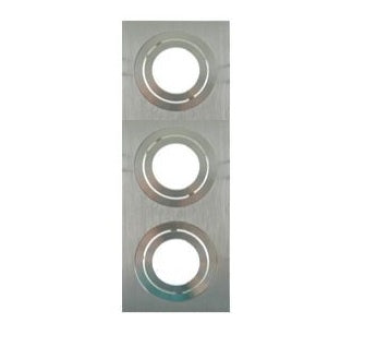 Inbouw 3x LED spot GU10 - aluminium - rechthoek armatuur - geborsteld - zilver/zilver