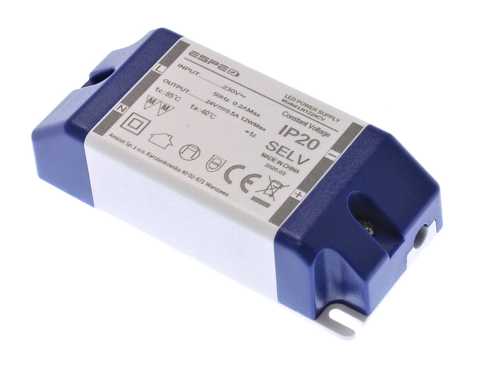 Alimentation LED - 24 volts - 0,5 A - 12 W - ESPE