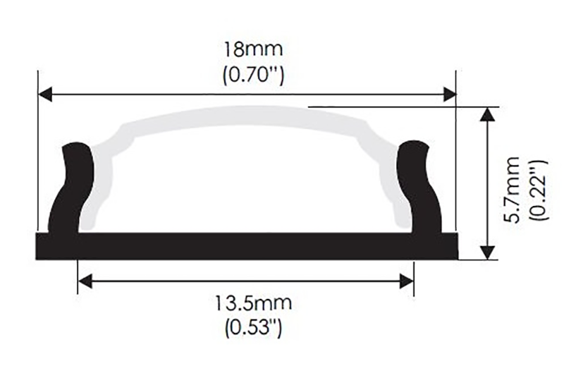 LED Profiel 1 meter - 4mm slim flexibel - ultra plat