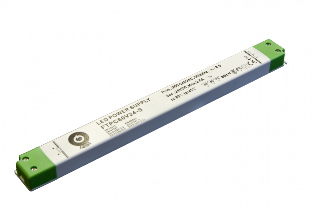 Inbouw adapter / voeding 12V / 5A 60W - Smal - Koof – ABC-Led