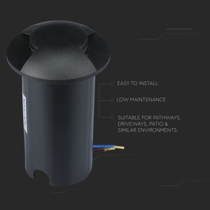 Spot de jardin double face - version noire - éclairage 12 volts - blanc froid - IP67