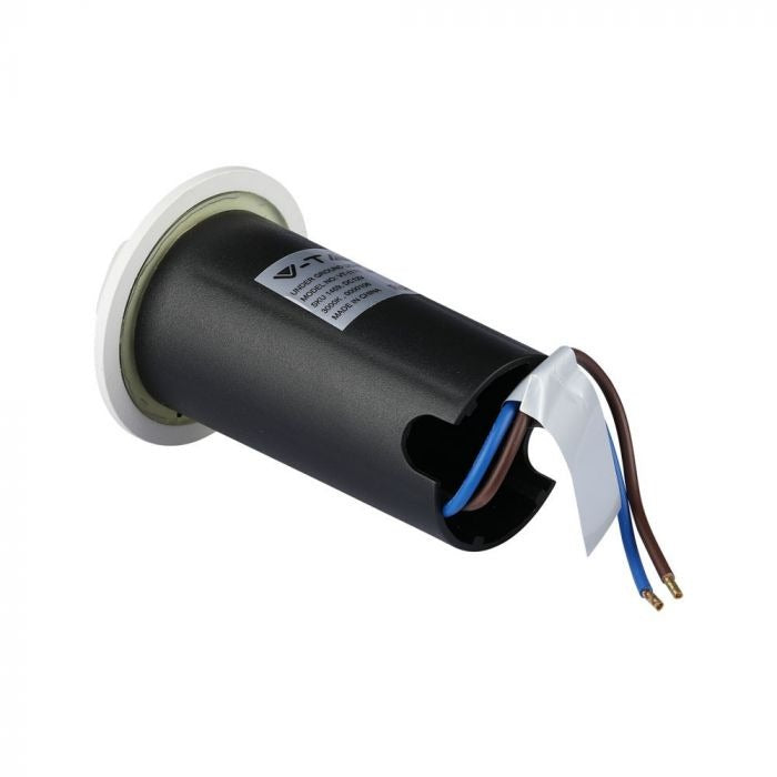 Spot au sol 4 faces - version blanche - éclairage de jardin 12 volts - blanc froid - IP67